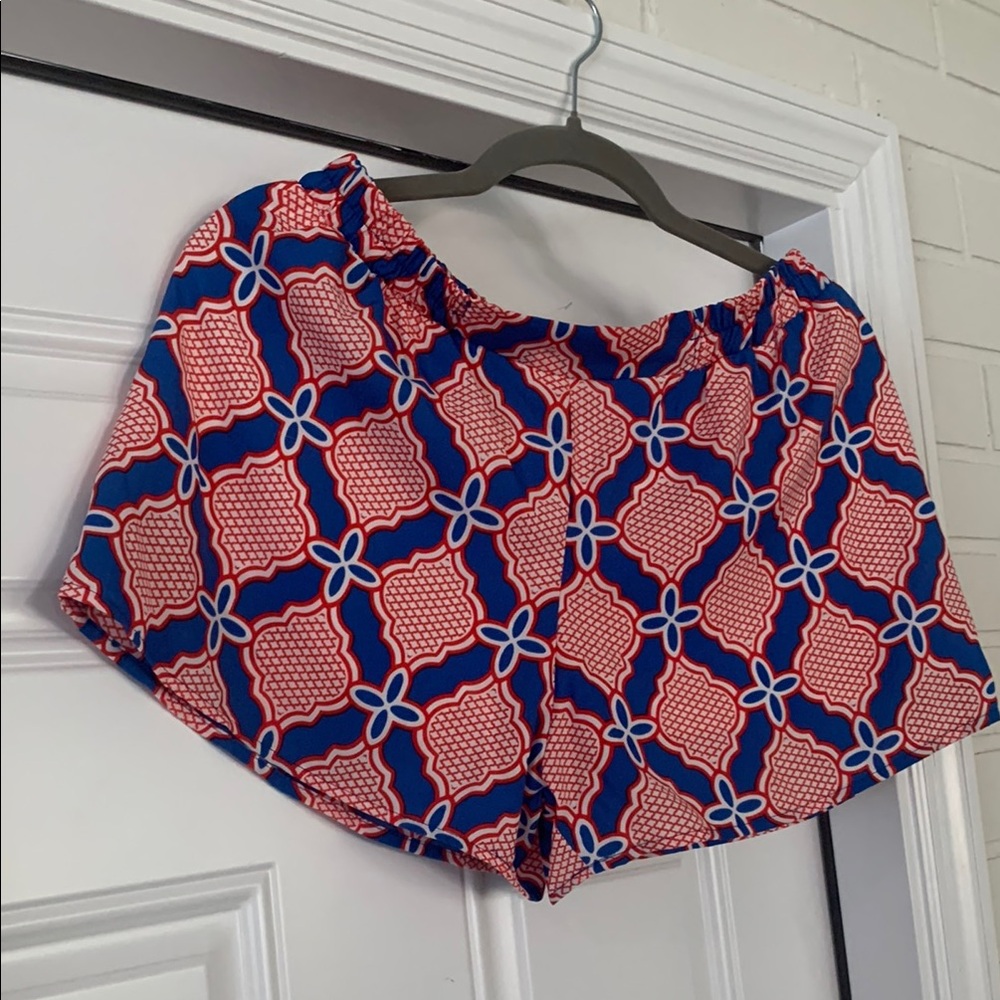 Women’s Shorts with Blue and Orange Pattern